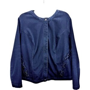 Catherine's Curvy Collection (Size 24W) Denim-Look ZipFront Shirt Jacket Shacket